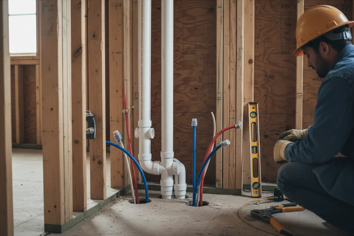 Drain and supply rough-in during Toilet Repair and Installation in Hurricane